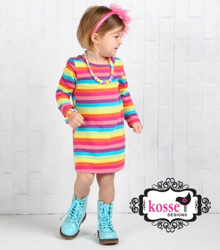 Rainbow dress size 3T Kosse Designs